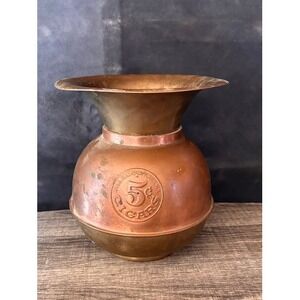 Vintage Copper Cigar Advertising Jar 5 Cent Cigars All Famous Havana